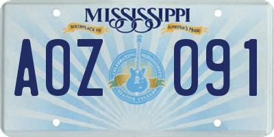 MS license plate AOZ091