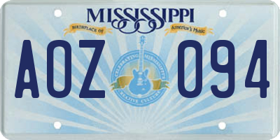 MS license plate AOZ094