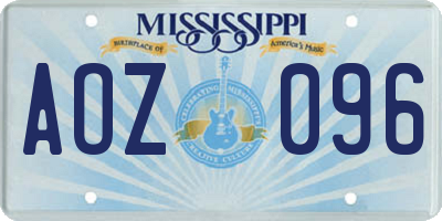 MS license plate AOZ096