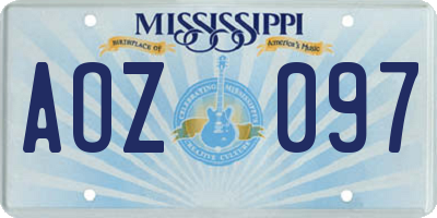 MS license plate AOZ097