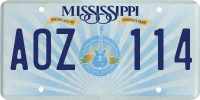 MS license plate AOZ114
