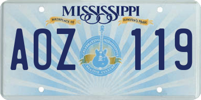 MS license plate AOZ119