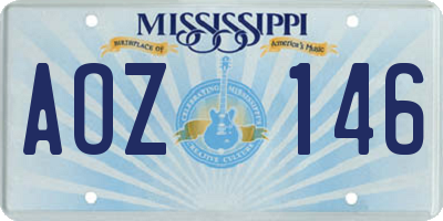 MS license plate AOZ146