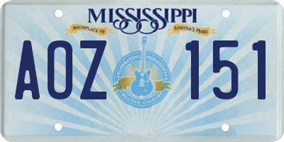 MS license plate AOZ151