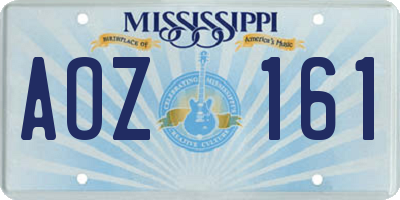 MS license plate AOZ161