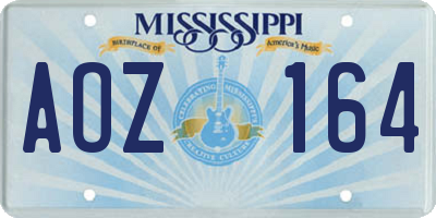 MS license plate AOZ164