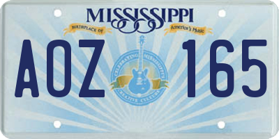MS license plate AOZ165