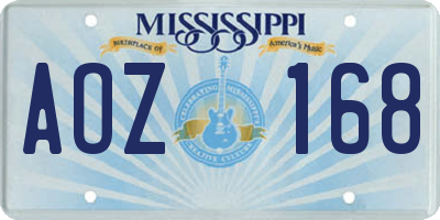 MS license plate AOZ168