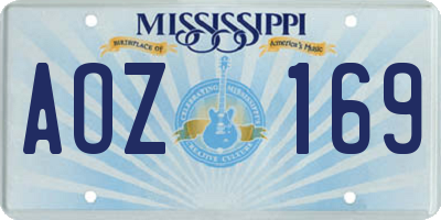 MS license plate AOZ169