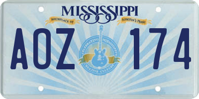 MS license plate AOZ174