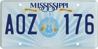 MS license plate AOZ176
