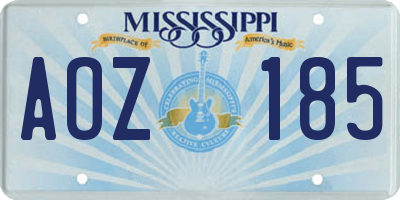 MS license plate AOZ185