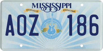 MS license plate AOZ186