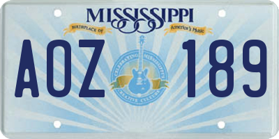 MS license plate AOZ189