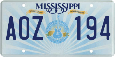 MS license plate AOZ194