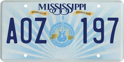 MS license plate AOZ197