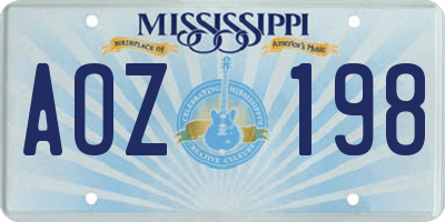 MS license plate AOZ198