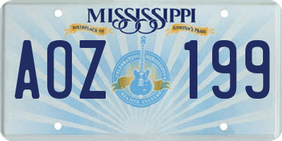 MS license plate AOZ199