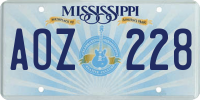 MS license plate AOZ228