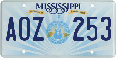 MS license plate AOZ253