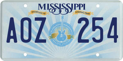 MS license plate AOZ254