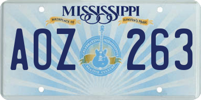 MS license plate AOZ263