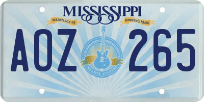 MS license plate AOZ265