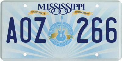 MS license plate AOZ266