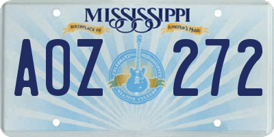 MS license plate AOZ272