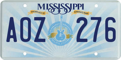 MS license plate AOZ276
