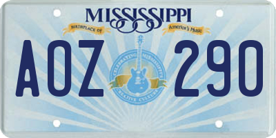 MS license plate AOZ290