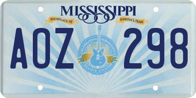 MS license plate AOZ298