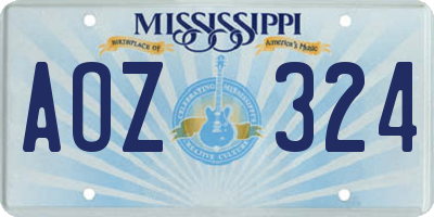 MS license plate AOZ324