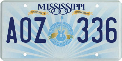 MS license plate AOZ336