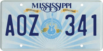 MS license plate AOZ341