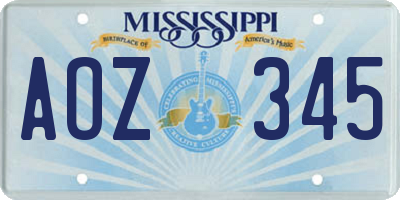 MS license plate AOZ345