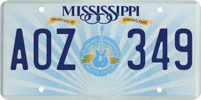 MS license plate AOZ349