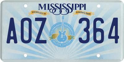 MS license plate AOZ364