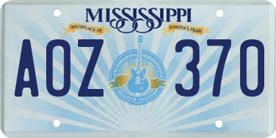 MS license plate AOZ370
