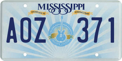 MS license plate AOZ371
