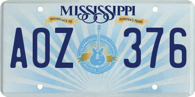 MS license plate AOZ376