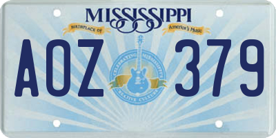 MS license plate AOZ379