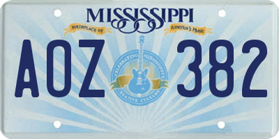MS license plate AOZ382