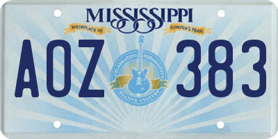 MS license plate AOZ383