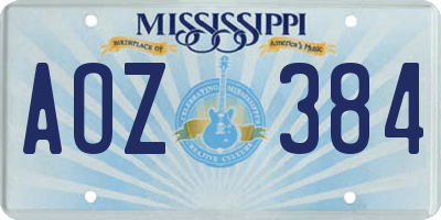 MS license plate AOZ384