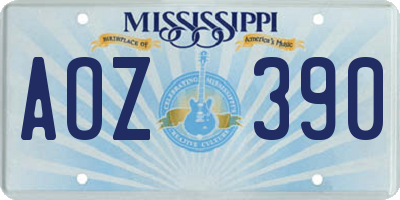 MS license plate AOZ390