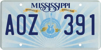 MS license plate AOZ391