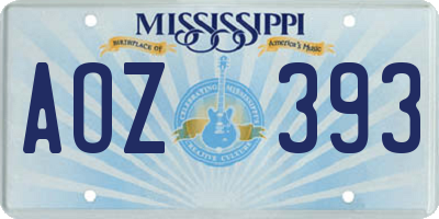MS license plate AOZ393