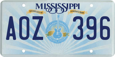 MS license plate AOZ396