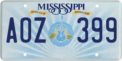 MS license plate AOZ399
